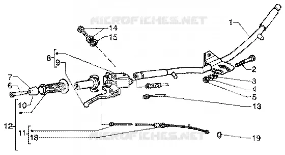 Pieces composant le guidon PIAGGIO PIAGGIO-SCOOTER 125 SUPER-HEXAGON Other year  Super Hexagon GTX