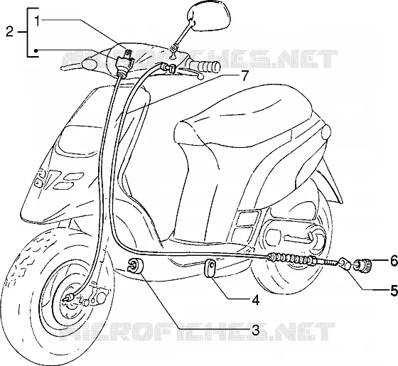 Transmissions-Frein ar.-Compteur kilom. PIAGGIO PIAGGIO-SCOOTER 50 TYPHOON 2004  Typhoon