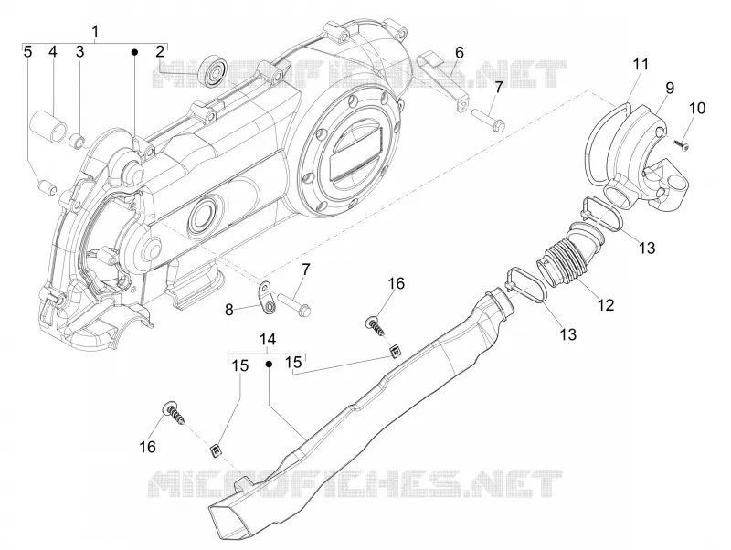 Couvercle carter - Refoidissement carter PIAGGIO PIAGGIO-SCOOTER 100 LIBERTY 2013  Liberty 4T