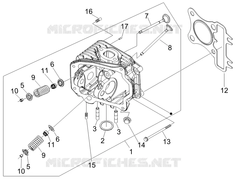 Ensemble culasse - Soupape PIAGGIO PIAGGIO-SCOOTER 125 LIBERTY 2007  Liberty 4T