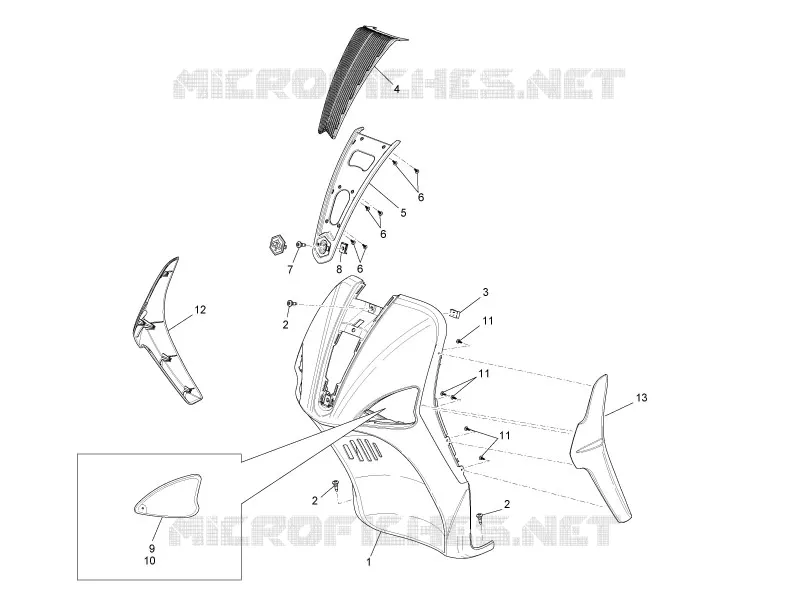 Tablier avant PIAGGIO PIAGGIO-SCOOTER 125 LIBERTY 2010  Liberty 4T 2V E3