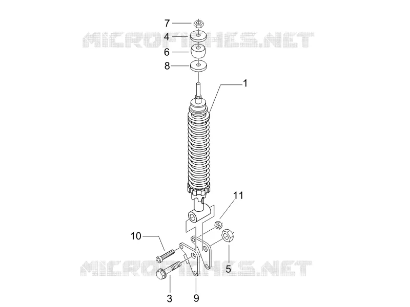 Suspension arrière - Amortisseur/s PIAGGIO PIAGGIO-SCOOTER 125 LIBERTY 2011  Liberty 4T 2V ie E3