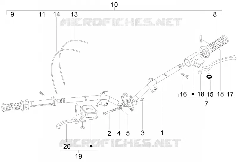 Guidon - Maître cylindre PIAGGIO PIAGGIO-SCOOTER 125 LIBERTY 2012  Liberty 4T 2V ie PTT