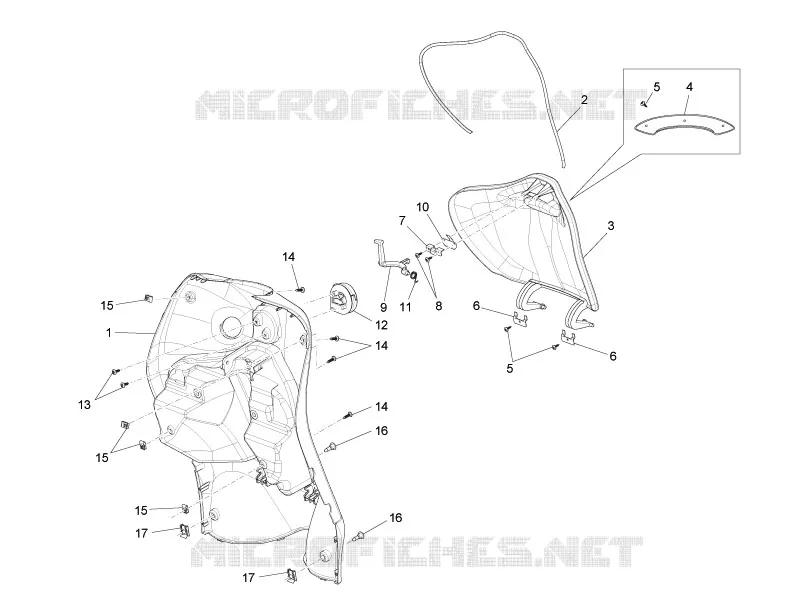 Coffre avant - Contre-tablier PIAGGIO PIAGGIO-SCOOTER 125 LIBERTY 2013  Liberty 4T 3V ie E3