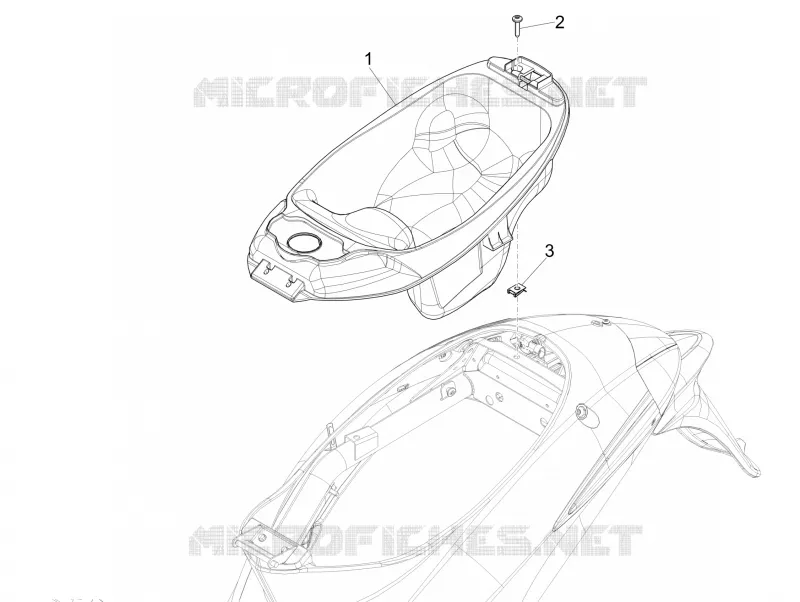 Logement casque - Dessous de selle PIAGGIO PIAGGIO-SCOOTER 125 LIBERTY 2013  Liberty 4T 3V ie E3