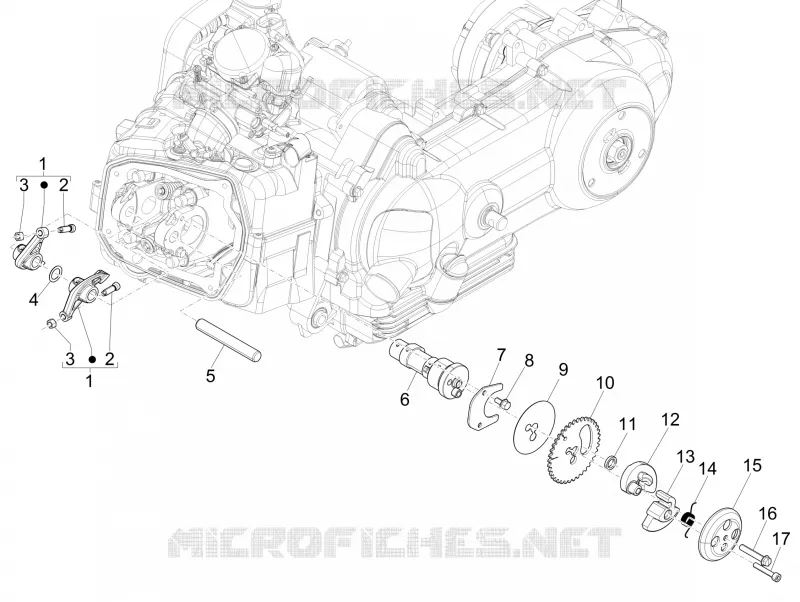 Groupe support balanciers PIAGGIO PIAGGIO-SCOOTER 125 LIBERTY 2008  Liberty 4T Delivery E3
