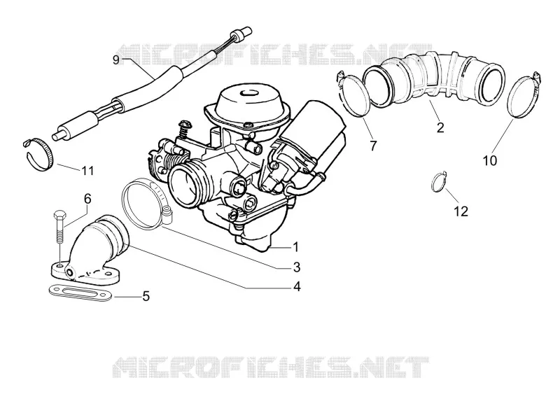 Carburateur complet - Raccord d'admission PIAGGIO PIAGGIO-SCOOTER 125 LIBERTY 2006  Liberty 4T E3