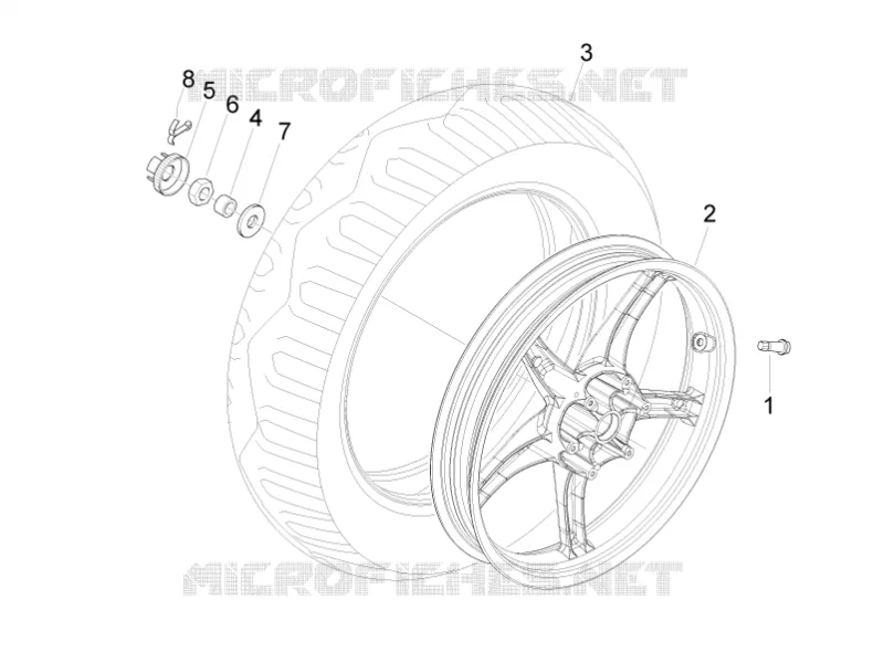 Roue arrière PIAGGIO PIAGGIO-SCOOTER 125 LIBERTY 2007  Liberty 4T E3
