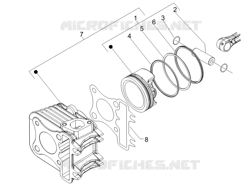 Groupe cylindre-piston-axe PIAGGIO PIAGGIO-SCOOTER 125 LIBERTY 2006  Liberty 4T E3