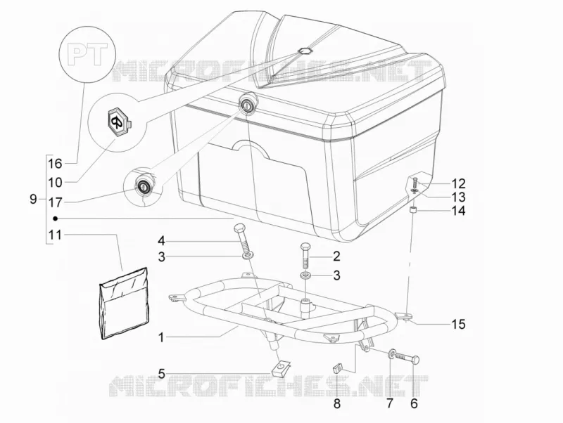 Porte-bagages arrière PIAGGIO PIAGGIO-SCOOTER 125 LIBERTY 2006  Liberty 4T PTT