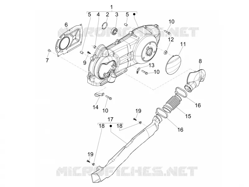 Couvercle carter - Refoidissement carter PIAGGIO PIAGGIO-SCOOTER 125 LIBERTY 2008  Liberty 4T PTT E3 (E)