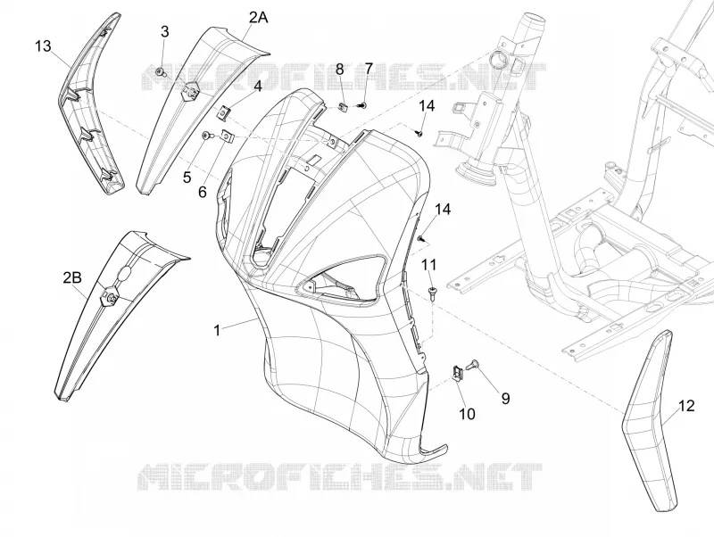 Tablier avant PIAGGIO PIAGGIO-SCOOTER 125 LIBERTY 2012  Liberty 4T PTT E3 (E)
