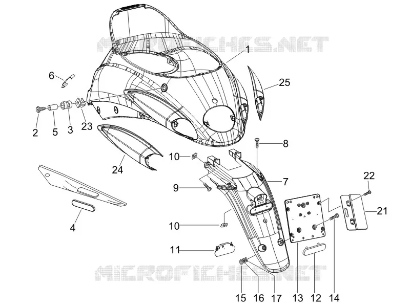 Couvercle arrière - Pare-boue PIAGGIO PIAGGIO-SCOOTER 125 LIBERTY 2006  Liberty 4T Sport E3