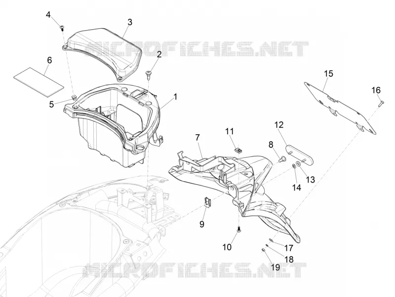 Couvercle arrière - Pare-boue PIAGGIO PIAGGIO-SCOOTER 50 LIBERTY 2023  Liberty 4T 3V