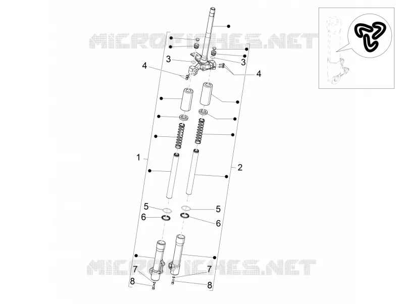 Composants de la fourche (Wuxi Top) PIAGGIO PIAGGIO-SCOOTER 50 LIBERTY 2009  Liberty 4T PTT (B-NL)