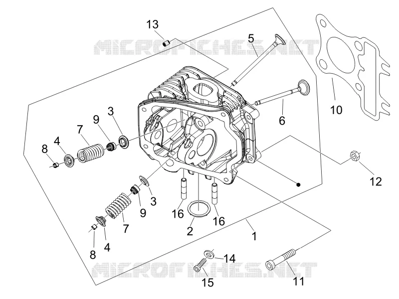 Ensemble culasse - Soupape PIAGGIO PIAGGIO-SCOOTER 50 LIBERTY 2013  Liberty 4T PTT (B-NL)