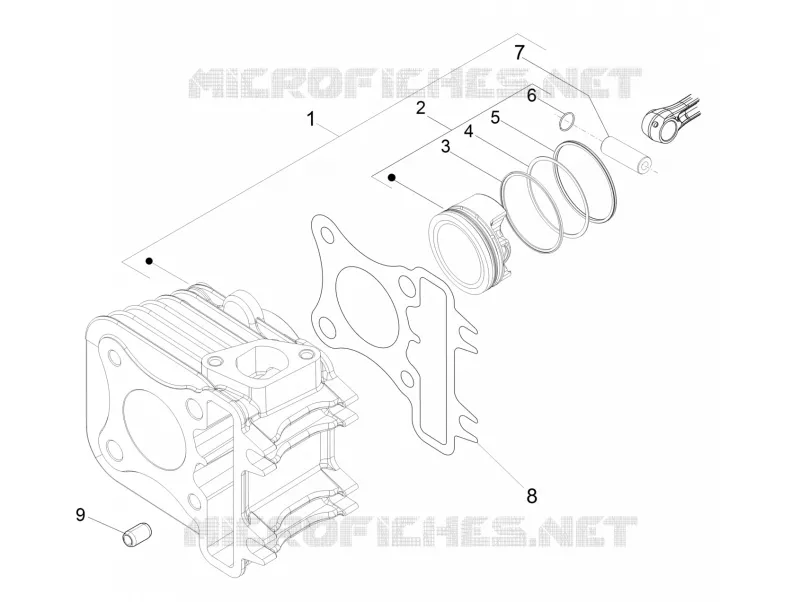 Groupe cylindre-piston-axe PIAGGIO PIAGGIO-SCOOTER 50 LIBERTY 2012  Liberty 4T PTT (B-NL)