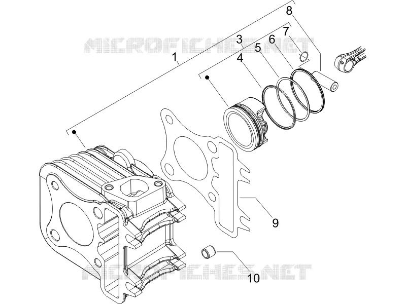 Groupe cylindre-piston-axe PIAGGIO PIAGGIO-SCOOTER 50 LIBERTY 2016  Liberty 4T PTT (D)