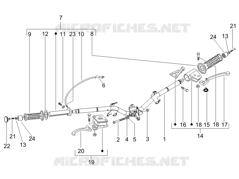 Guidon - Maître cylindre PIAGGIO PIAGGIO-SCOOTER 50 LIBERTY 2015  Liberty 4T PTT (D)