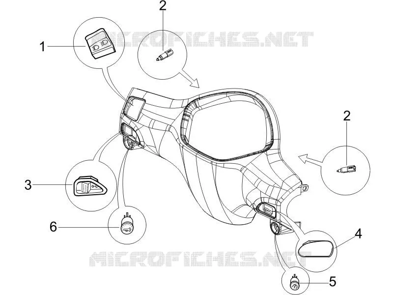 Inverseurs - Commutateurs - Boutons - Interrupteurs PIAGGIO PIAGGIO-SCOOTER 50 LIBERTY 2012  Liberty 4T PTT (D)