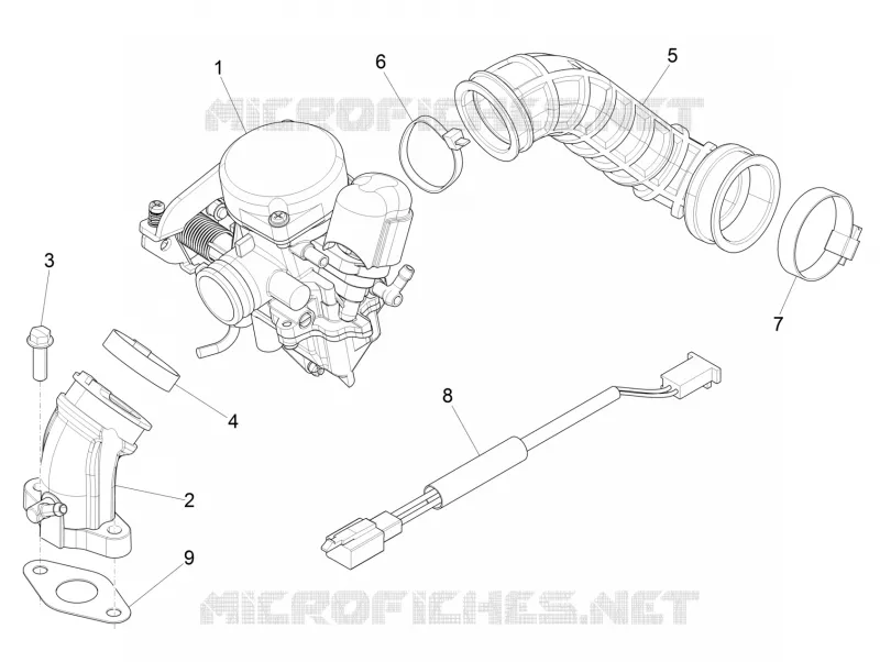 Carburateur complet - Raccord d'admission PIAGGIO PIAGGIO-SCOOTER 50 LIBERTY 2012  Liberty 4T PTT