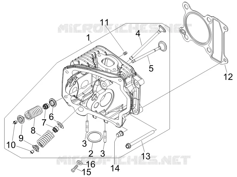 Ensemble culasse - Soupape PIAGGIO PIAGGIO-SCOOTER 50 LIBERTY 2012  Liberty 4T Double 2012