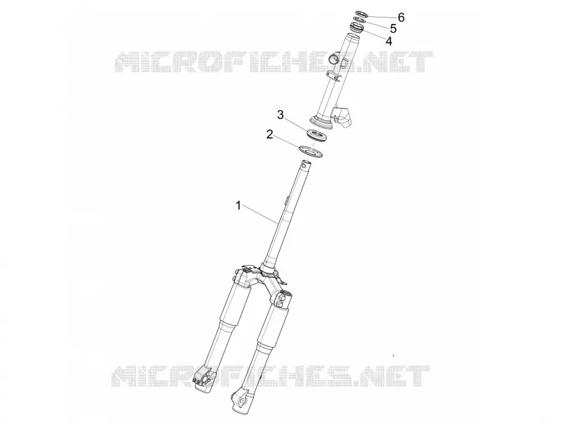 Fourche/tube direction - Ensemble butée dir. PIAGGIO PIAGGIO-SCOOTER 50 LIBERTY 2010  Liberty 4T PTT