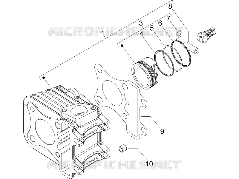 Groupe cylindre-piston-axe PIAGGIO PIAGGIO-SCOOTER 50 LIBERTY 2013  Liberty 4T PTT
