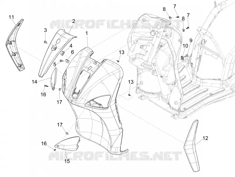 Tablier avant PIAGGIO PIAGGIO-SCOOTER 50 LIBERTY 2009  Liberty 4T PTT