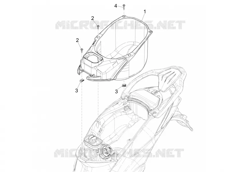 Logement casque - Dessous de selle PIAGGIO PIAGGIO-SCOOTER 50 LIBERTY 2016  Liberty iGet 4T 3V