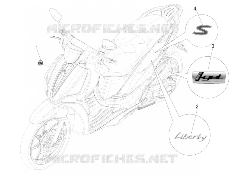 Monogrammes - Decorations PIAGGIO PIAGGIO-SCOOTER 50 LIBERTY 2013  Liberty 4T 