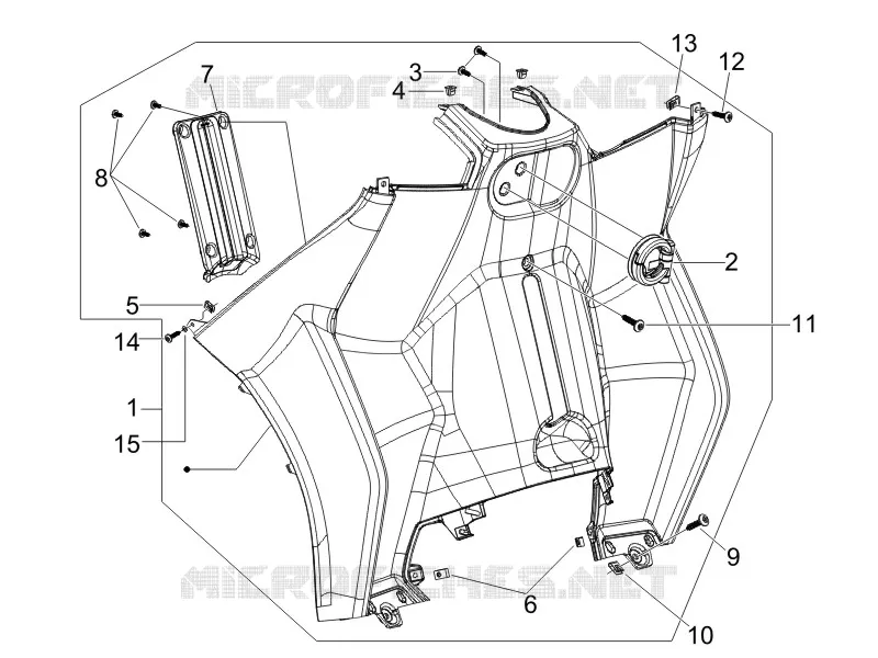 Coffre avant - Contre-tablier PIAGGIO PIAGGIO-SCOOTER 125 MP3 2009  MP3 ie