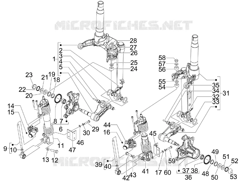 Composants de la fourche (Mingxing) PIAGGIO PIAGGIO-SCOOTER 125 MP3 2008  MP3 ie