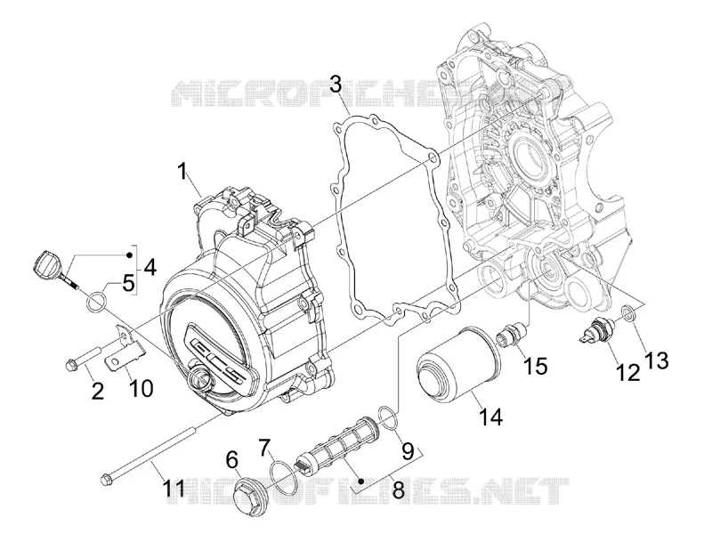 Couvercle volant magnetique - Filtre à huile PIAGGIO PIAGGIO-SCOOTER 125 MP3 2008  MP3 ie