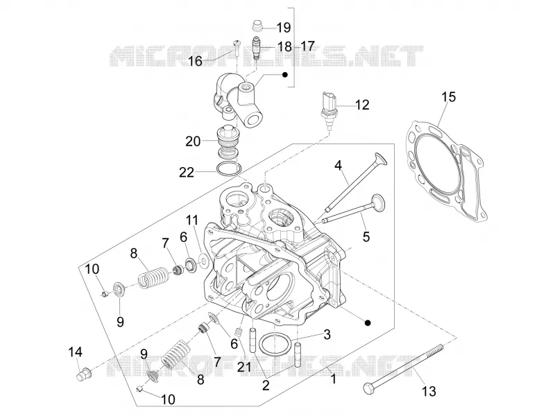 Ensemble culasse - Soupape PIAGGIO PIAGGIO-SCOOTER 125 MP3 2008  MP3 ie