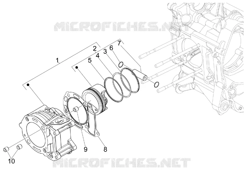 Groupe cylindre-piston-axe PIAGGIO PIAGGIO-SCOOTER 125 MP3 2013  MP3 YOUrban ERL