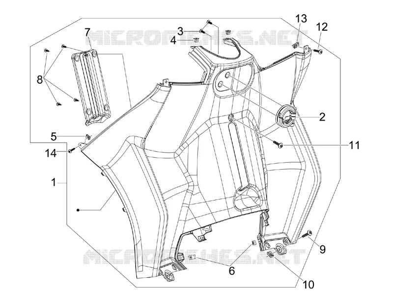 Coffre avant - Contre-tablier PIAGGIO PIAGGIO-SCOOTER 250 MP3 2008  MP3 ie MIC