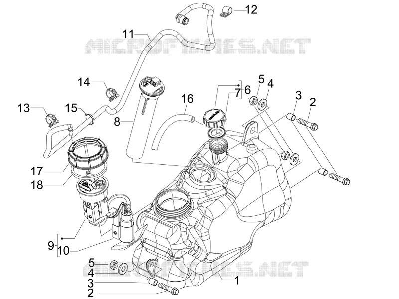 Réservoir carburant PIAGGIO PIAGGIO-SCOOTER 250 MP3 2008  MP3 ie MIC