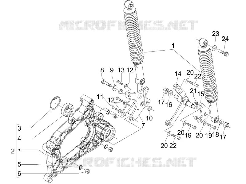 Suspension arrière - Amortisseur/s PIAGGIO PIAGGIO-SCOOTER 250 MP3 2008  MP3 ie MIC