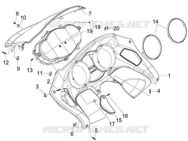Groupe instruments - Cruscotto PIAGGIO PIAGGIO-SCOOTER 300 MP3 2010  MP3 4T 4V ie ERL Ibrido