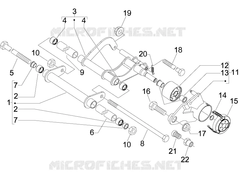 Bras oscillant PIAGGIO PIAGGIO-SCOOTER 300 MP3 2010  MP3 4T 4V ie LT Ibrido