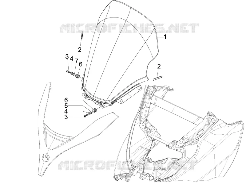 Pare-brise - Glaces PIAGGIO PIAGGIO-SCOOTER 300 MP3 2010  MP3 4T 4V ie LT Ibrido