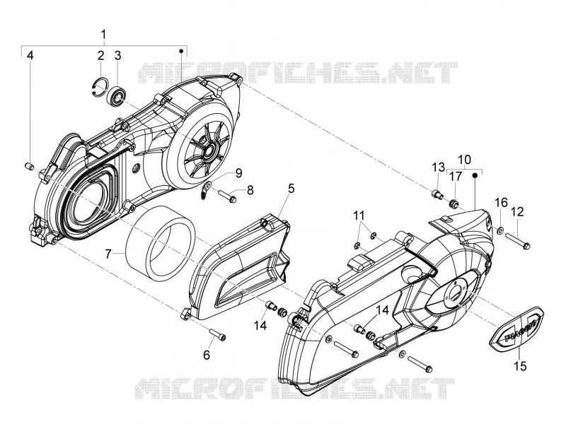 Couvercle carter - Refoidissement carter PIAGGIO PIAGGIO-SCOOTER 300 MP3 2016  MP3 ie E4 LT BUSINESS - SPORT ABS