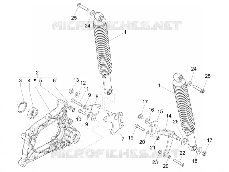 Suspension arrière - Amortisseur/s PIAGGIO PIAGGIO-SCOOTER 300 MP3 2016  MP3 ie E4 LT BUSINESS - SPORT ABS