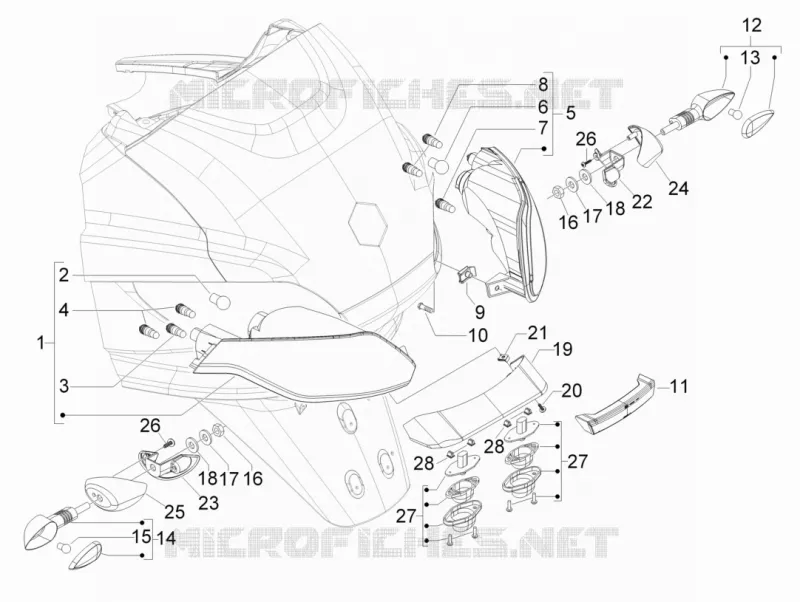 Eclairages arrière - Clignotants PIAGGIO PIAGGIO-SCOOTER 300 MP3 2014  MP3 ie LT - Sport