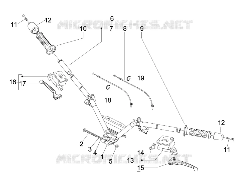 Guidon - Maître cylindre PIAGGIO PIAGGIO-SCOOTER 300 MP3 2010  MP3 ie LT - Sport