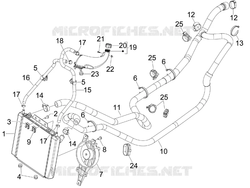 Instalation de refoidissement PIAGGIO PIAGGIO-SCOOTER 300 MP3 2011  MP3 ie LT - Sport