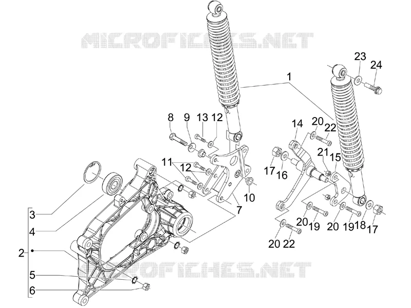 Suspension arrière - Amortisseur/s PIAGGIO PIAGGIO-SCOOTER 300 MP3 2014  MP3 ie LT - Sport