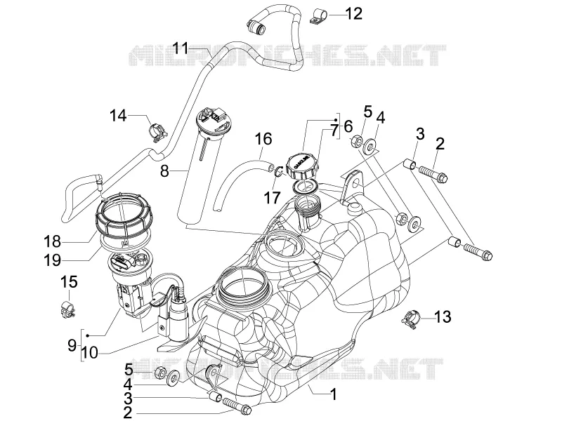 Réservoir carburant PIAGGIO PIAGGIO-SCOOTER 300 MP3 2011  MP3 ie LT Touring