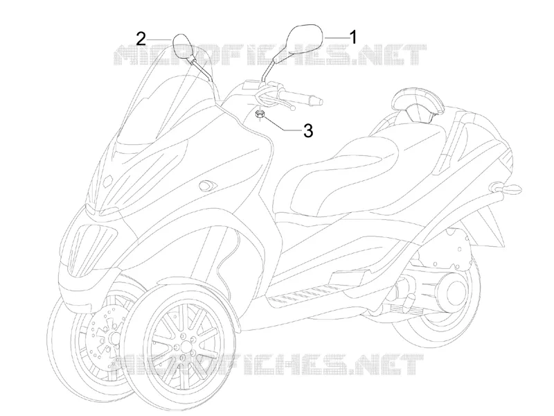 Rétroviseur/s PIAGGIO PIAGGIO-SCOOTER 300 MP3 2011  MP3 ie LT Touring